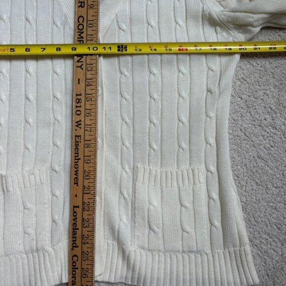 Sears cable knit cardigan cream Grandpa Sweater - Picture 8 of 13